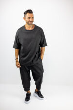 T-Shirt Oversized Μονόχρωμο Μαύρο