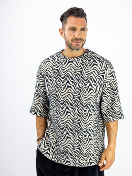 T-Shirt Oversized Ασπρο/Μαύρο