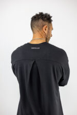 T-Shirt Oversized & Πιέτα Πίσω Μονόχρωμο Μαύρο