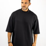 T-Shirt Oversized Μονόχρωμο Μαύρο