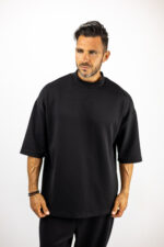 T-Shirt Oversized Μονόχρωμο Μαύρο