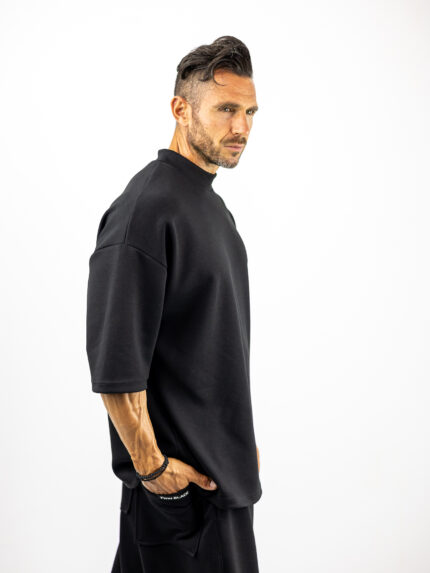T-Shirt Oversized Μονόχρωμο Μαύρο