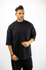 T-Shirt Oversized Μονόχρωμο Μαύρο