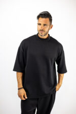 T-Shirt Oversized Μονόχρωμο Μαύρο