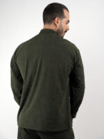 Πουκάμισο Regular Fit Mandarin Collar Λαδί