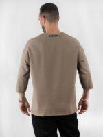 T-Shirt Oversized 3/4 Μανίκι Καφέ