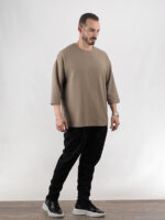 T-Shirt Oversized & Πιέτα στην Πλάτη Καφέ