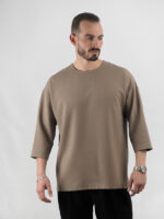T-Shirt Oversized & Πιέτα στην Πλάτη Καφέ