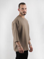 T-Shirt Oversized & Πιέτα στην Πλάτη Καφέ