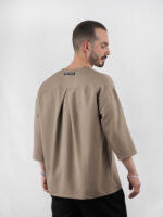 T-Shirt Oversized & Πιέτα στην Πλάτη Καφέ