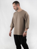 T-Shirt Oversized & Πιέτα στην Πλάτη Καφέ