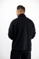 Ζακέτα Φούτερ Oversized Μονόχρωμη Μαύρη