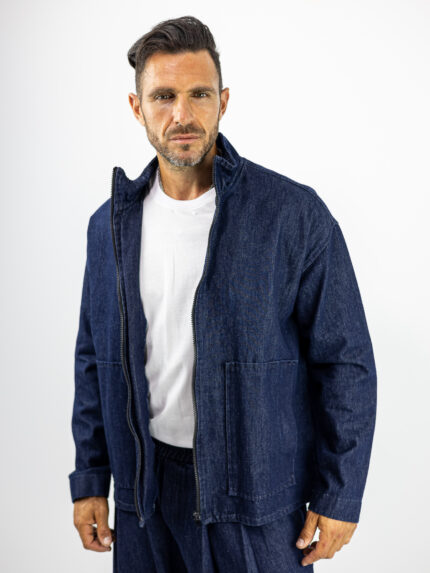 Jean Ζακέτα Oversized Μπλέ