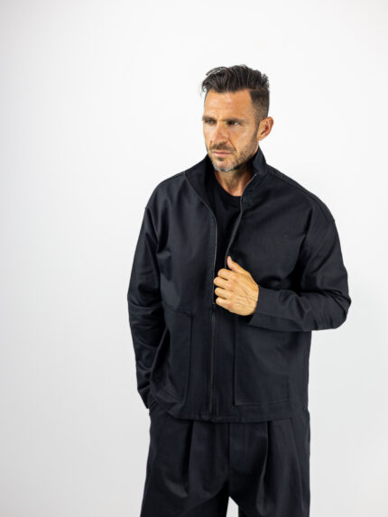 Ζακέτα Oversized Μονόχρωμη Μαύρη