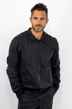 Ζακέτα Μπόμπερ Regular Fit & Λάστιχο Κάτω Μαύρο