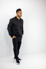 Ζακέτα Μπόμπερ Regular Fit & Λάστιχο Κάτω Μαύρο