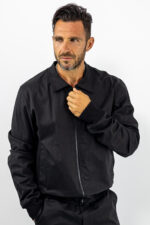 Ζακέτα Μπόμπερ Regular Fit & Λάστιχο Κάτω Μαύρο