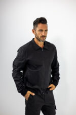 Ζακέτα Μπόμπερ Regular Fit & Λάστιχο Κάτω Μαύρο