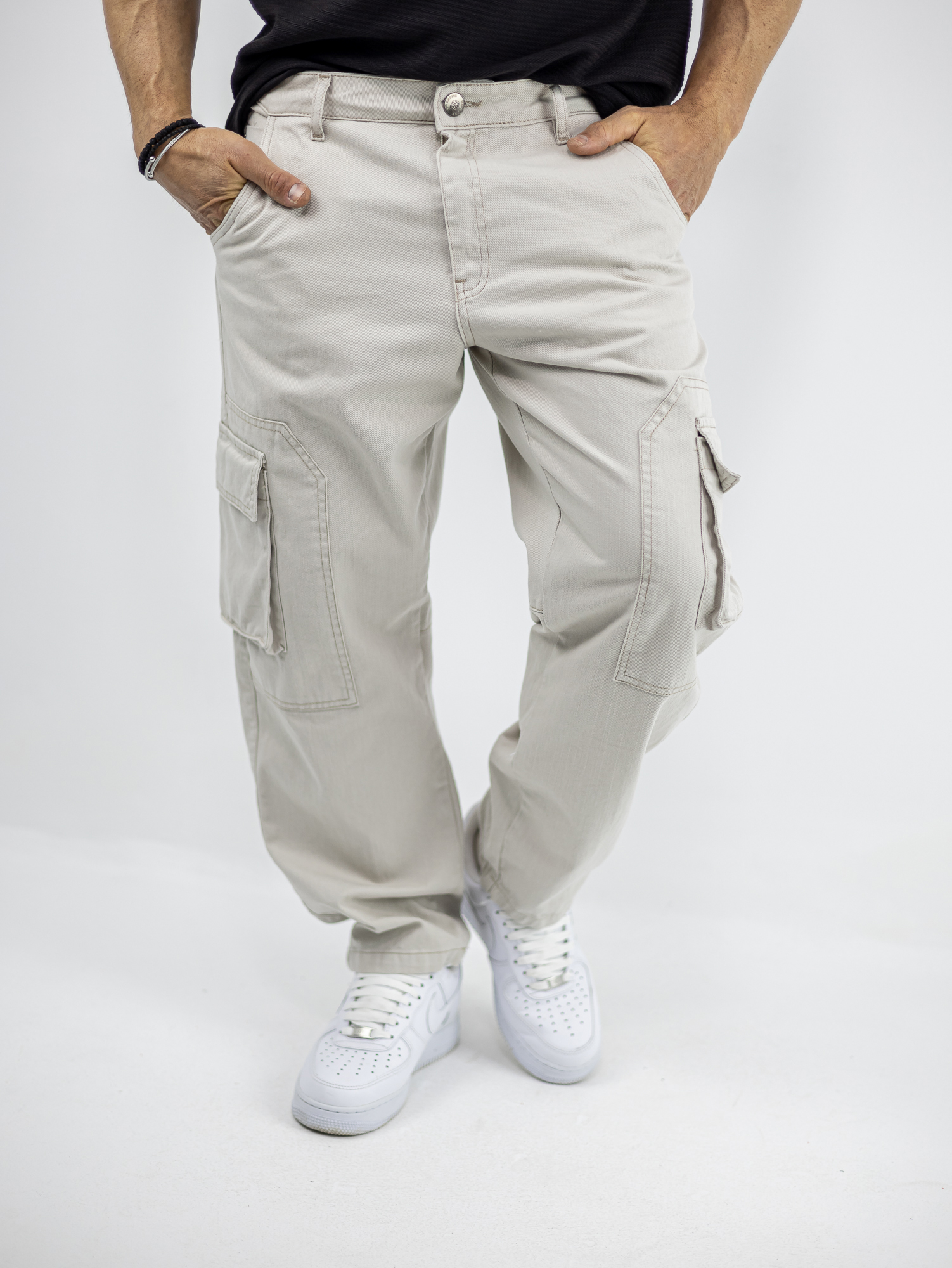 CARGO_HACKER_130125_MPEZ_01.jpg Παντελόνι Cargo Oversized Μπέζ