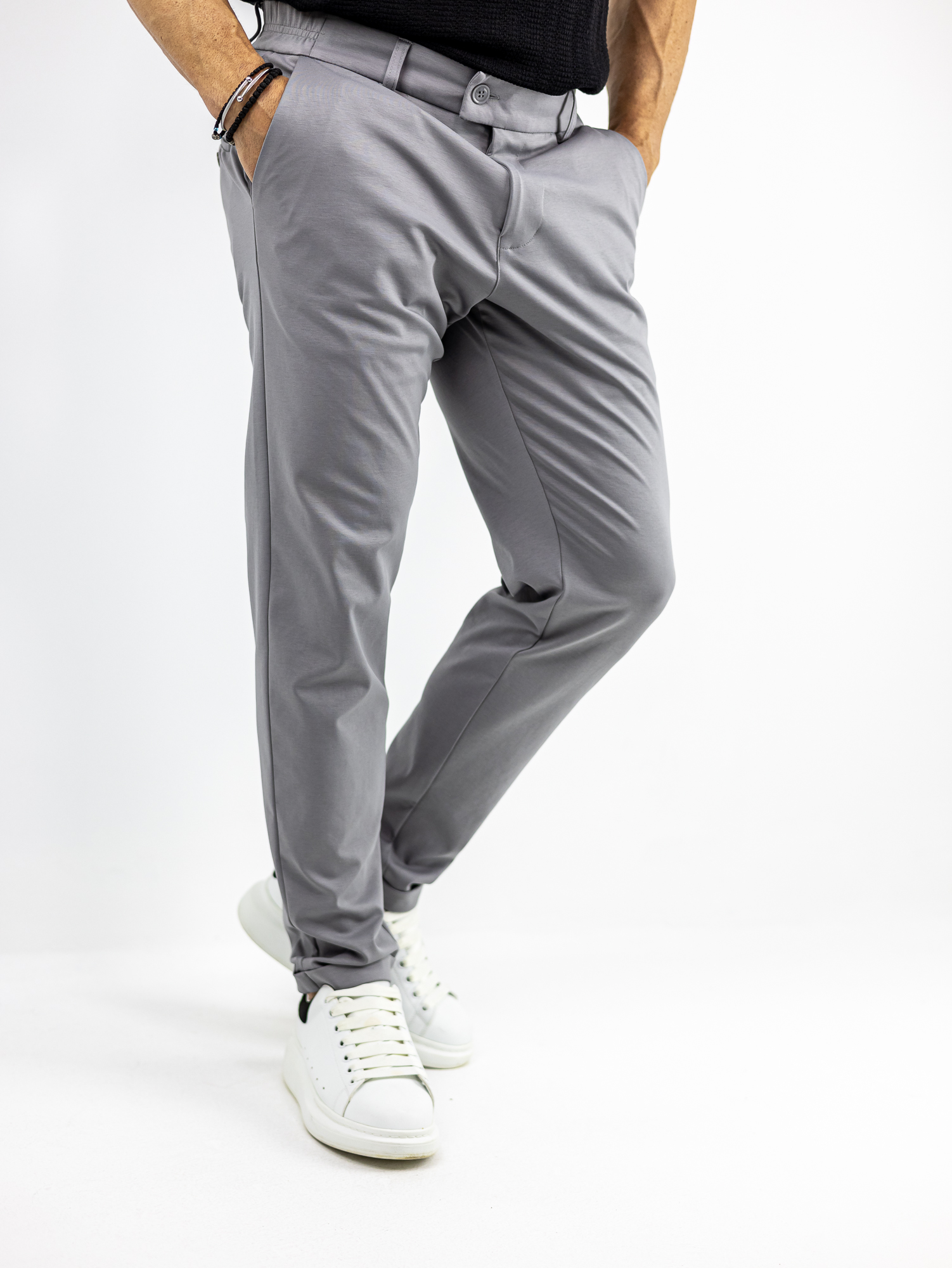CHINOS_HACKER_130092_GKRI_01.jpg Παντελόνι Chinos Punto Roma Slim Fit Γκρί