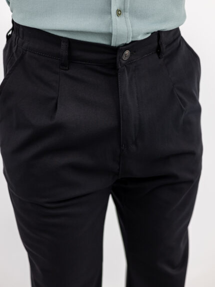 Πάντελονι Chinos Regular fit & Λάστιχο Πίσω Μαύρο