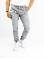 Jean Slim Fit & Λάστιχο Κάτω Γκρί