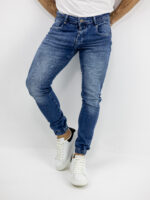 Jean Slim Fit & Λάστιχο Κάτω Μπλέ