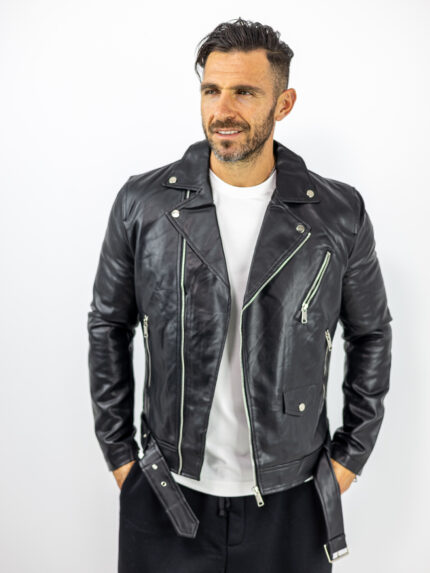 Μπουφάν Δερματίνη Regular Fit Μαύρο