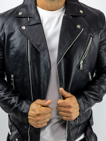 Μπουφάν Δερματίνη Regular Fit Μαύρο