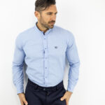 Πουκάμισο Μάο Slim Fit Γαλάζιο