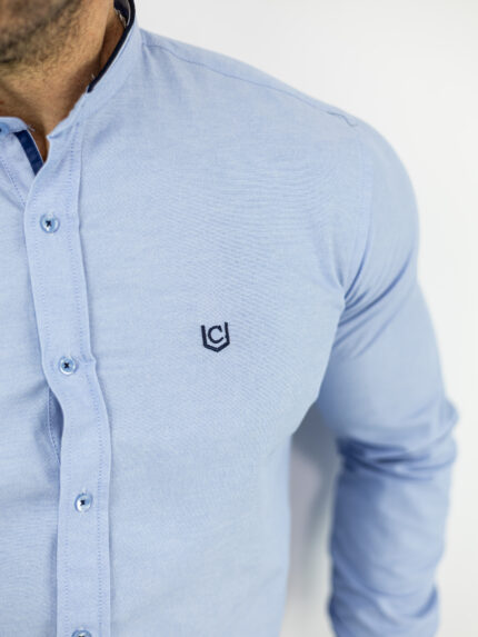 Πουκάμισο Μάο Slim Fit Γαλάζιο