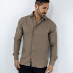 Πουκάμισο Slim Fit Καφέ