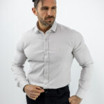 Πουκάμισο Slim Fit - Στενή Γραμμή Μπέζ