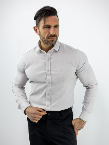 Πουκάμισο Slim Fit - Στενή Γραμμή Μπέζ