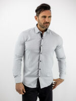 Πουκάμισο Slim Fit - Στενή Γραμμή Γκρί