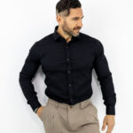 Πουκάμισο Slim Fit - Στενή Γραμμή Μαύρο