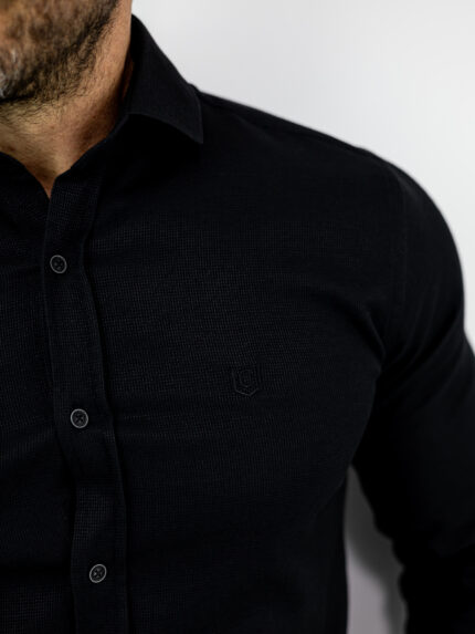 Πουκάμισο Slim Fit - Στενή Γραμμή Μαύρο