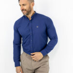 Πουκάμισο Μάο Slim Fit - Στενή Γραμμή Μπλέ