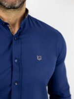 Πουκάμισο Μάο Slim Fit - Στενή Γραμμή Μπλέ