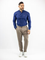 Πουκάμισο Μάο Slim Fit - Στενή Γραμμή Μπλέ