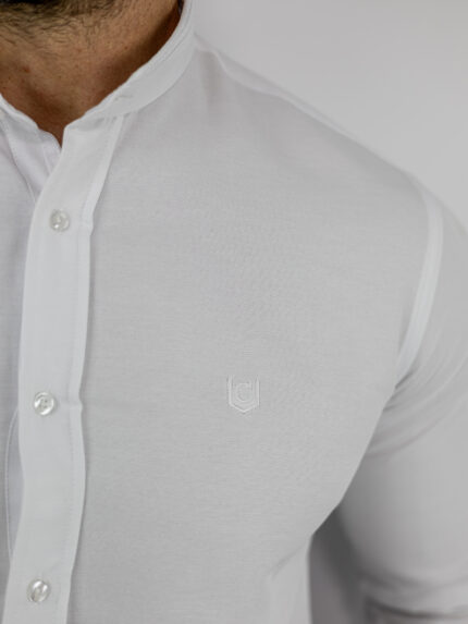 Πουκάμισο Μάο Slim Fit - Στενή Γραμμή Λευκό