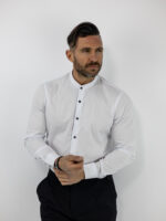 Πουκάμισο Slim Fit Μάο Λευκό