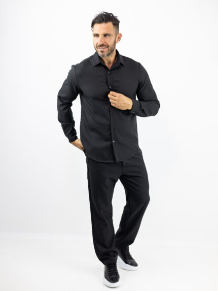 Παντελόνι Jogger Loose Fit & Πουκάμισο Regular Fit Μαύρο
