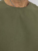Παντελόνι Oversized Japanese & T-Shirt Oversized Μονόχρωμο Λαδί