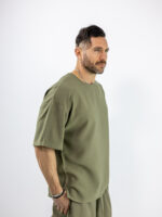 Παντελόνι Oversized Japanese & T-Shirt Oversized Μονόχρωμο Λαδί