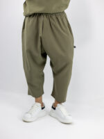 Παντελόνι Oversized Japanese & T-Shirt Oversized Μονόχρωμο Λαδί