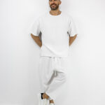 Παντελόνι Oversized Japanese & T-Shirt Oversized Μονόχρωμο Λευκό