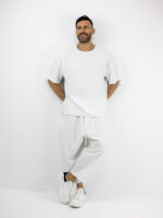 Παντελόνι Oversized Japanese & T-Shirt Oversized Μονόχρωμο Λευκό