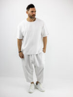 Παντελόνι Oversized Japanese & T-Shirt Oversized Μονόχρωμο Λευκό