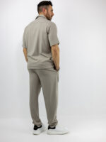 Παντελόνι Jogger Loose Fit Με Λάστιχο Πίσω & Πουκάμισο Regular Fit Μπέζ